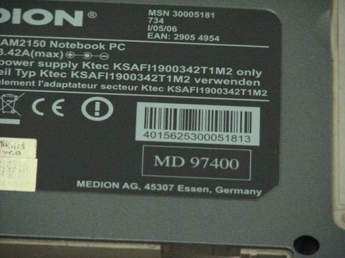 Gehäuse unten medion md97400 - unten,
